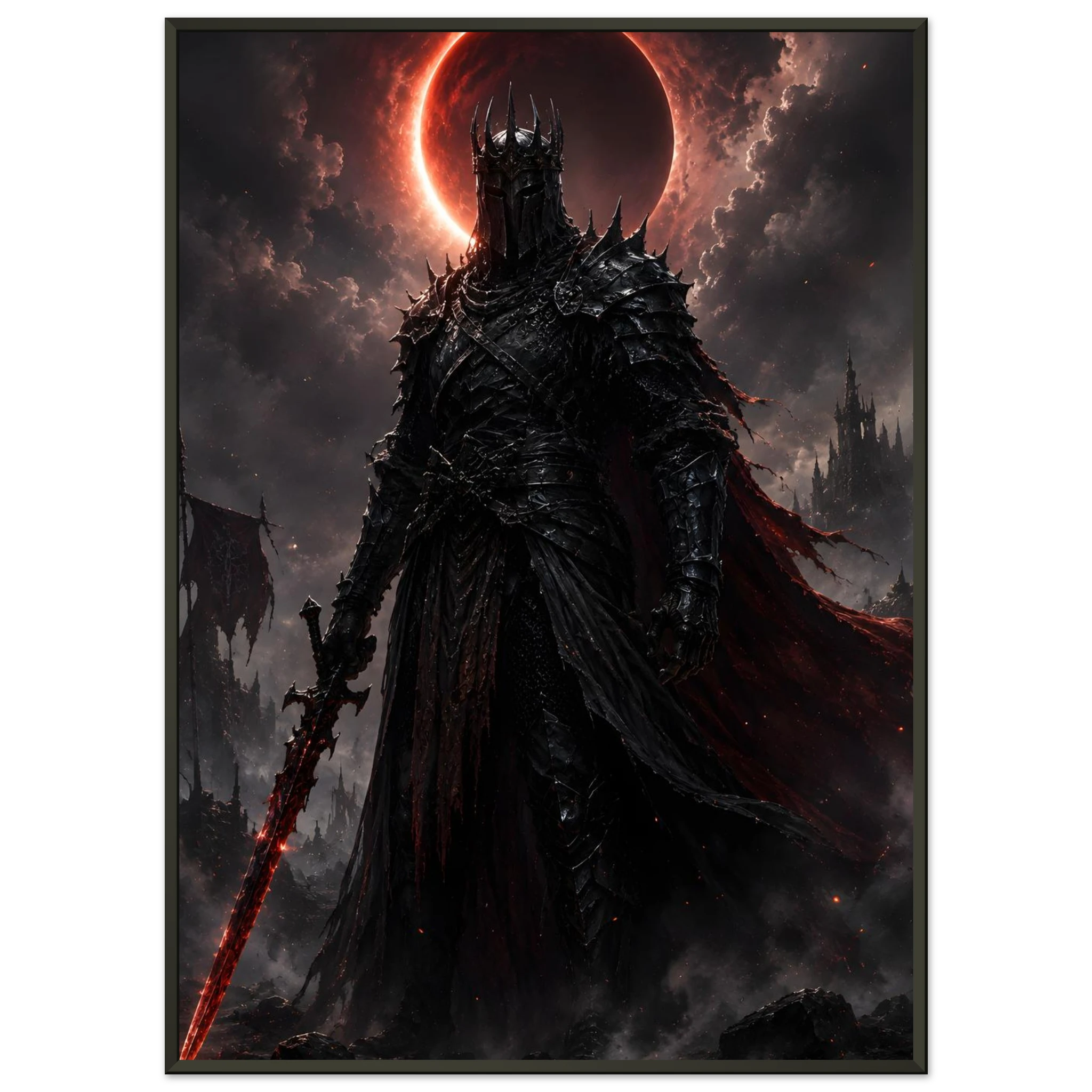 Lord of the Blood Moon fantasy artwork framed print detail