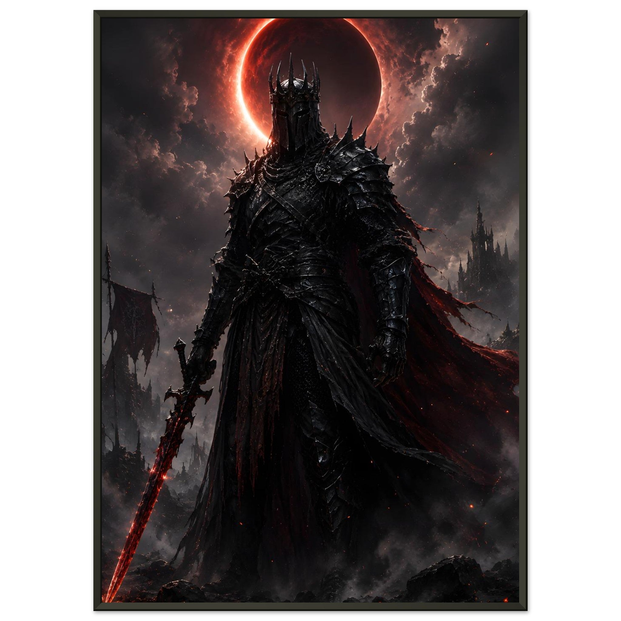 The Crimson Eclipse Sovereign fantasy artwork framed print detail