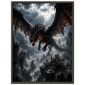 Reign of the Abyssal Drake fantasy artwork framed print detail