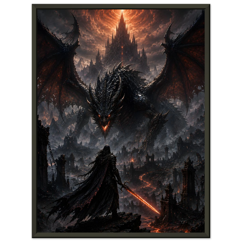 The Last Stand at Ember’s Gate fantasy artwork framed print detail