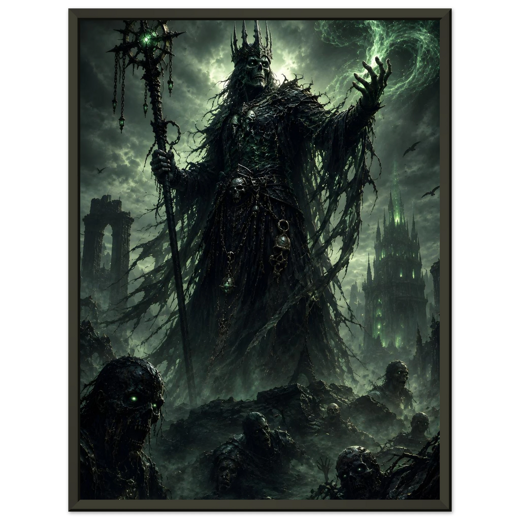 The Lich King’s Dominion fantasy artwork framed print detail