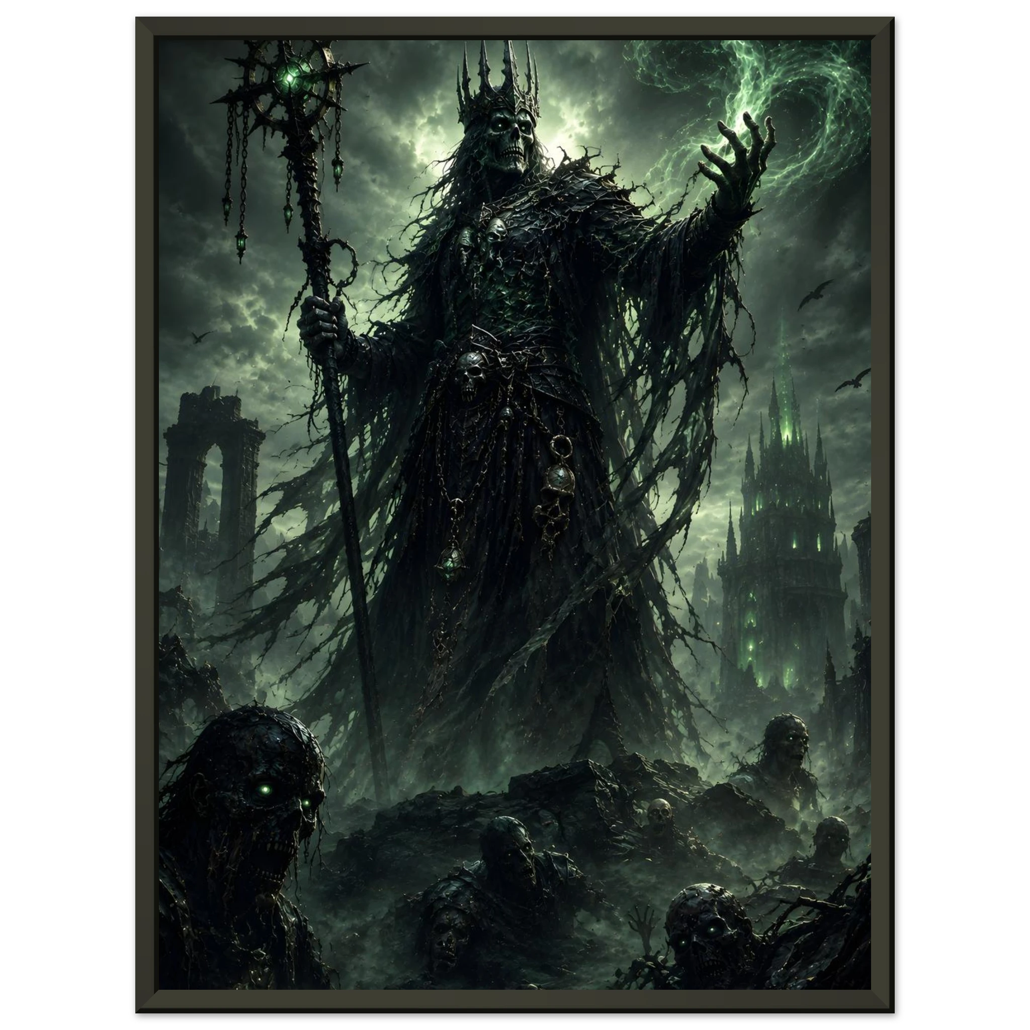 The Lich King’s Dominion fantasy artwork framed print detail