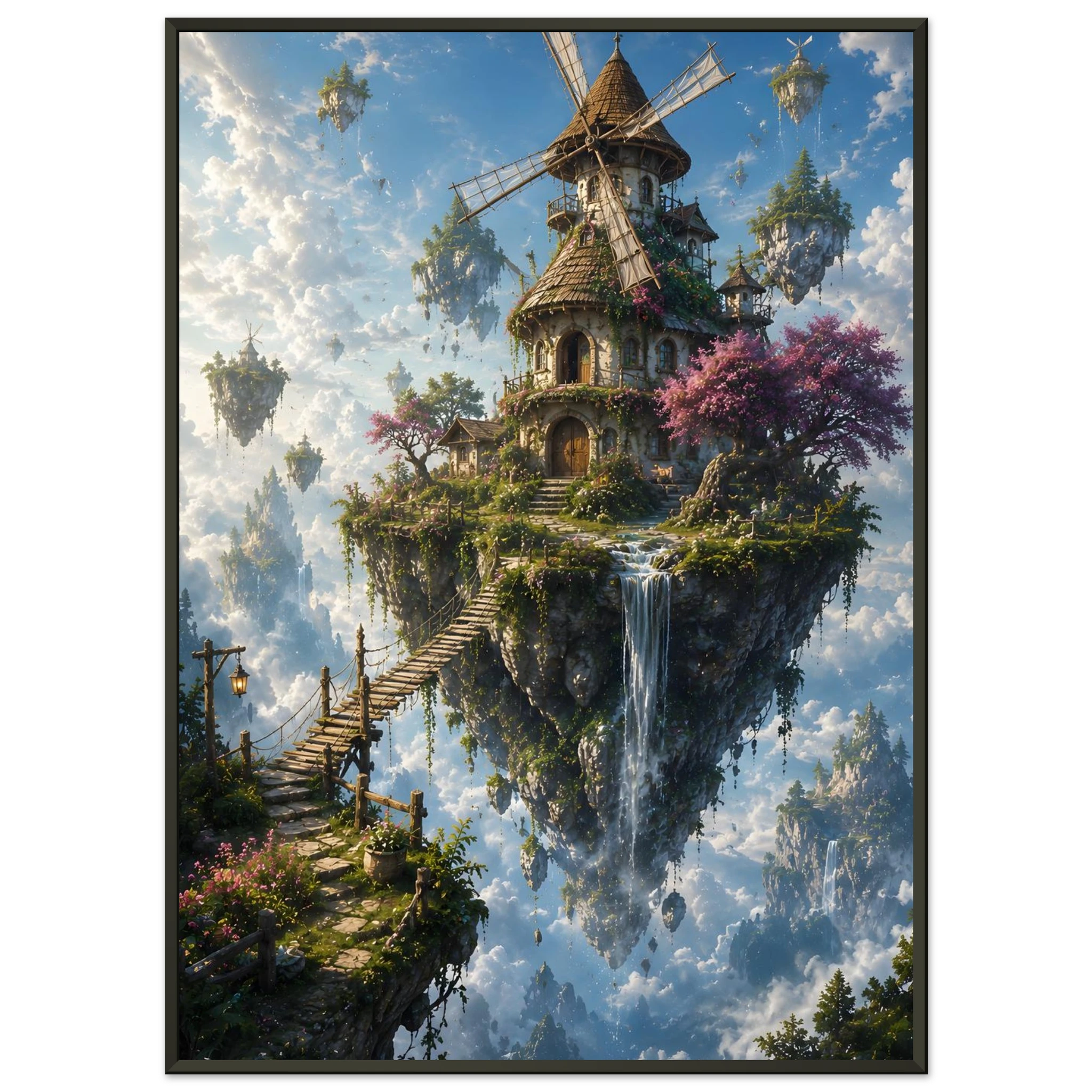 The Wanderer’s Isle fantasy wall art close-up