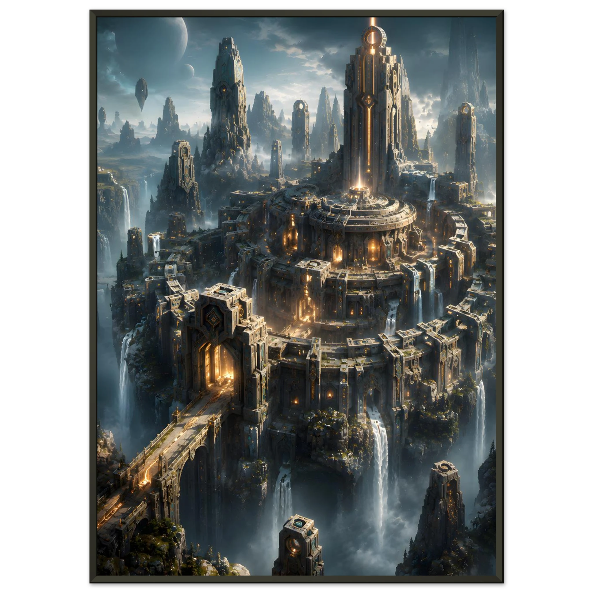 The Obsidian Sanctum fantasy artwork framed print detail