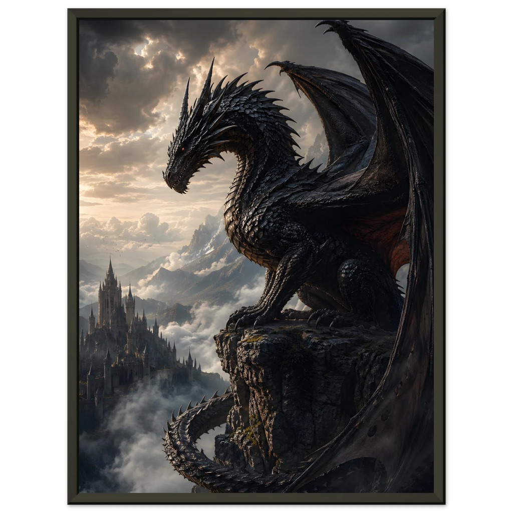 Warden of the Storm Peaks dark fantasy wall art close-up