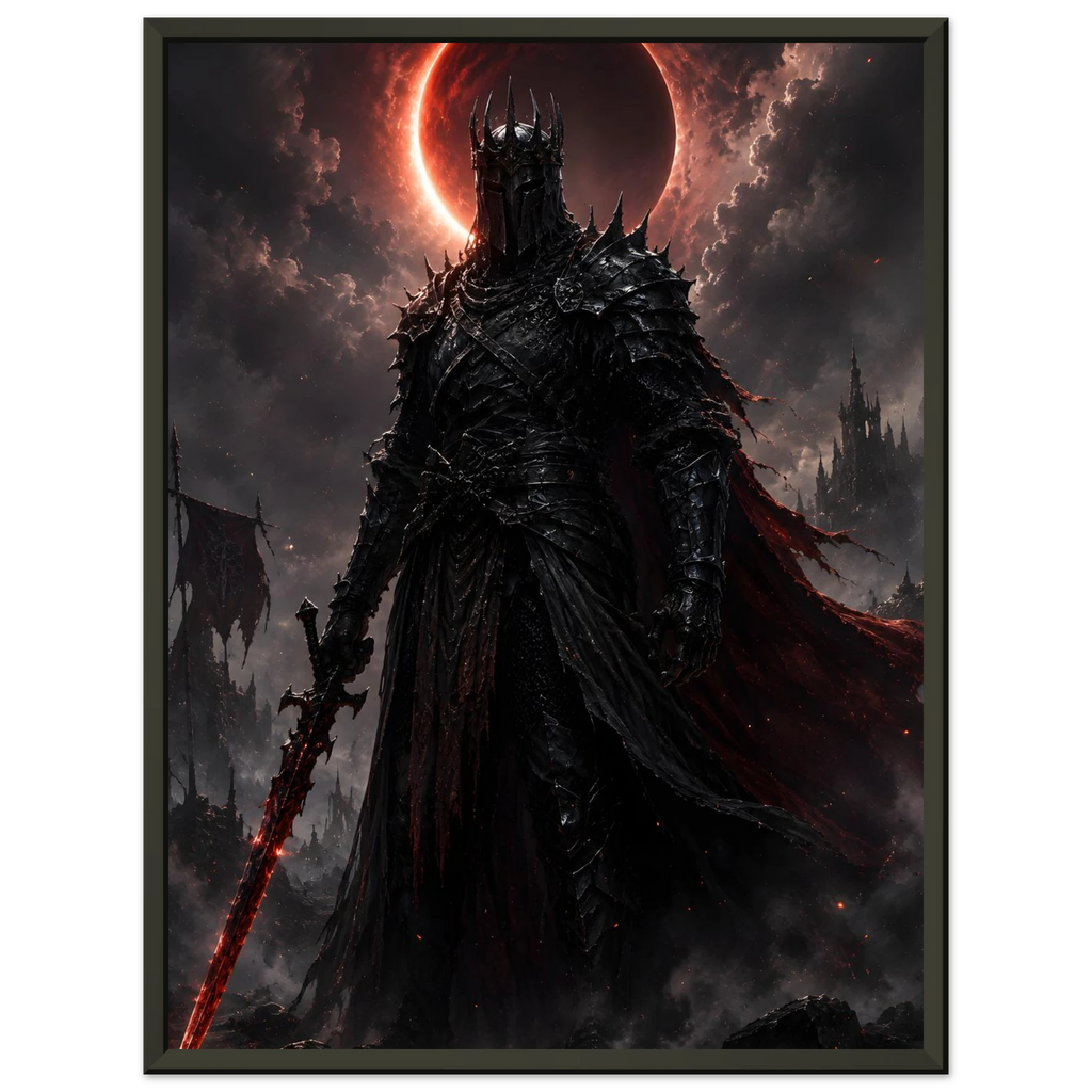 Lord of the Blood Moon dark fantasy wall art close-up