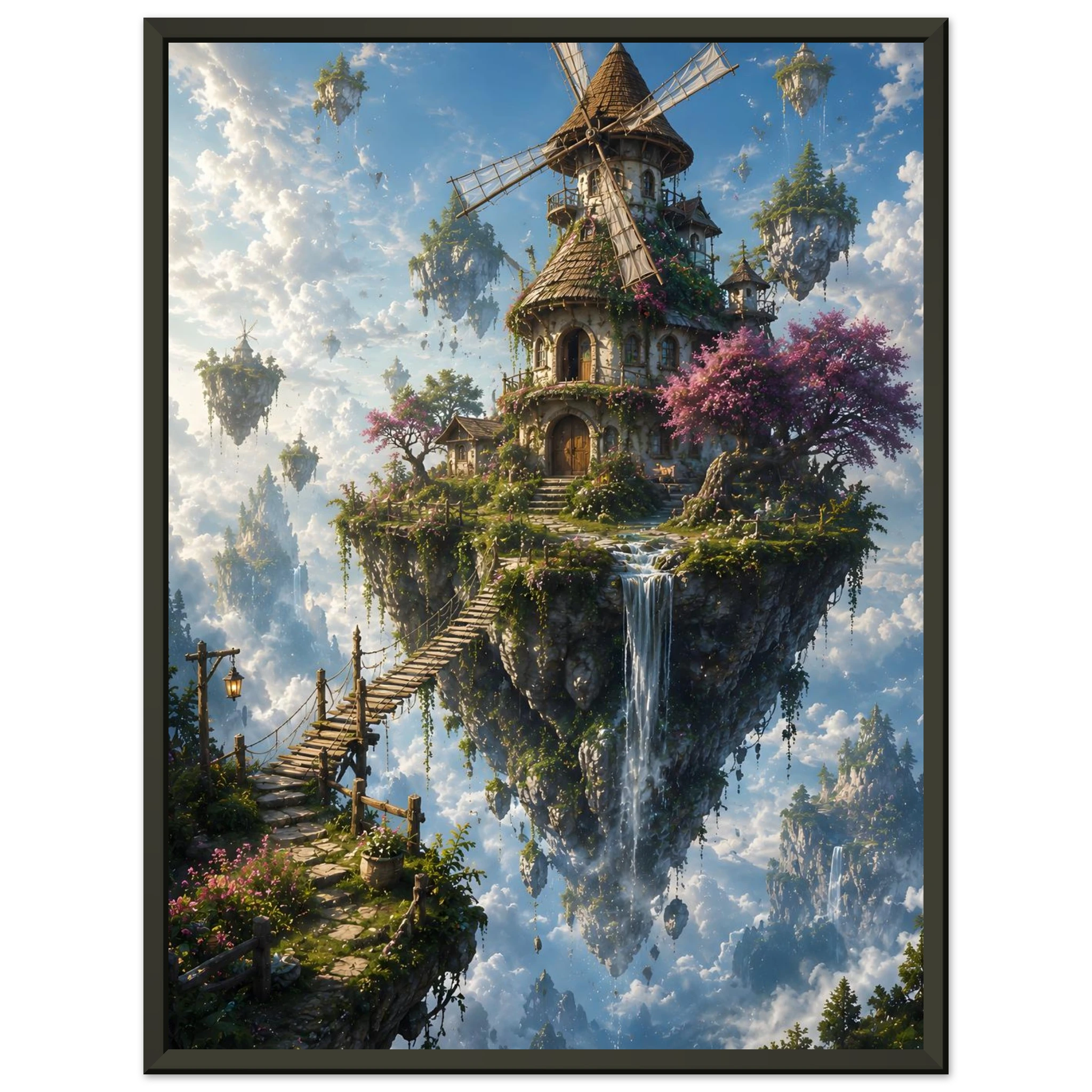 The Wanderer’s Isle fantasy artwork framed print detail