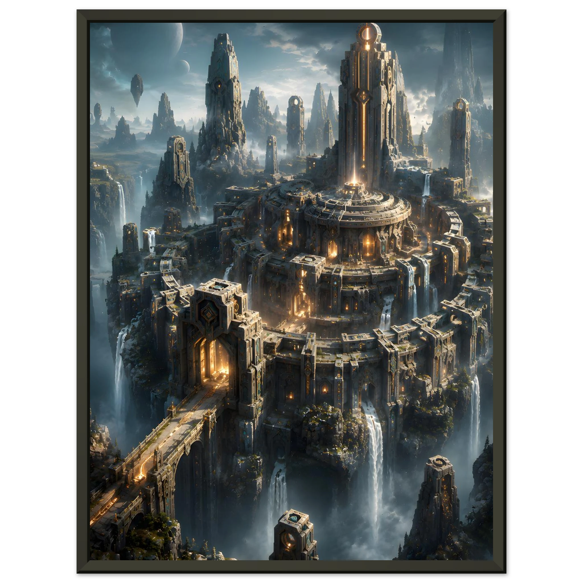 The Obsidian Sanctum dark fantasy wall art close-up