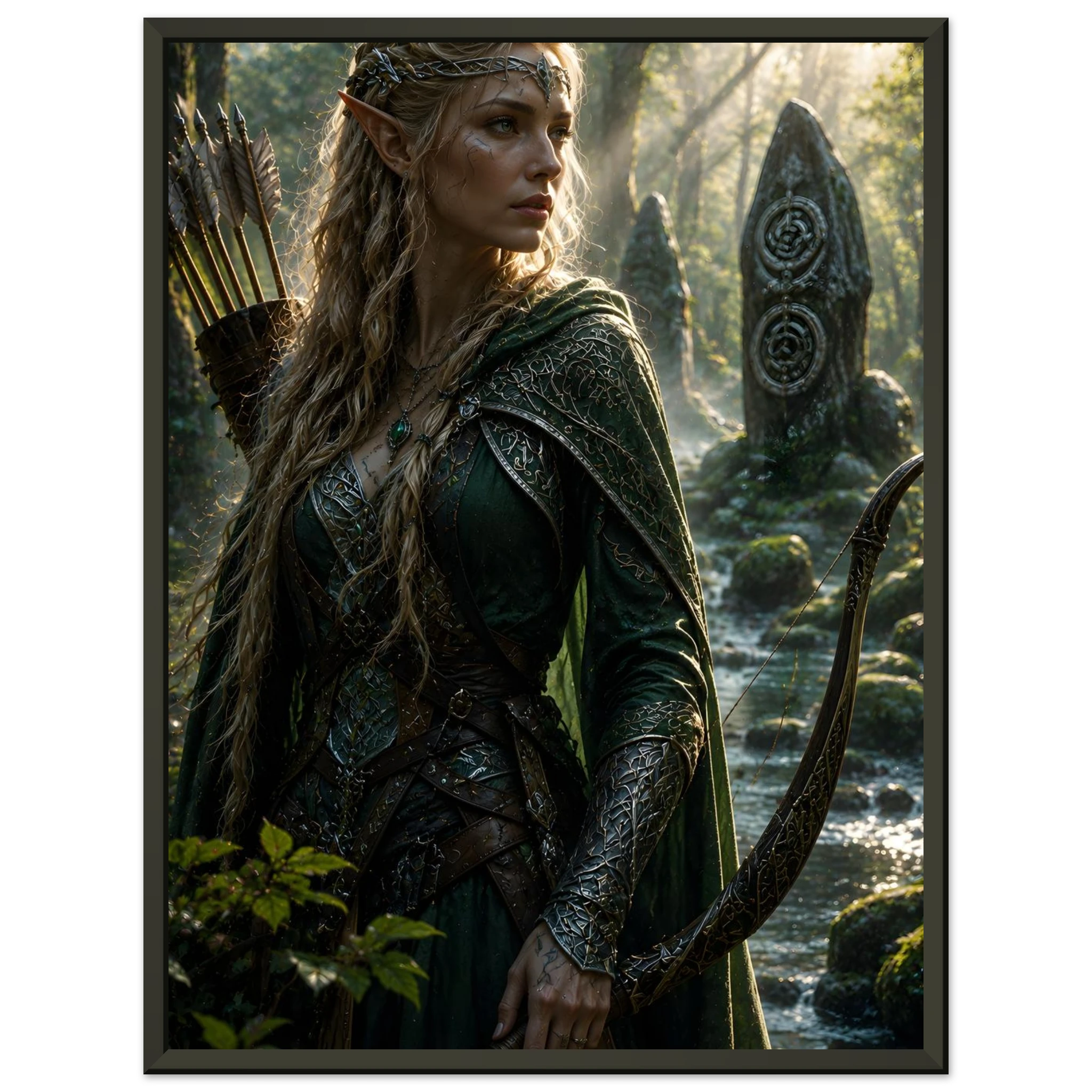 The Last Sentinel of the Ancient Wood fantasy artwork framed print detail
