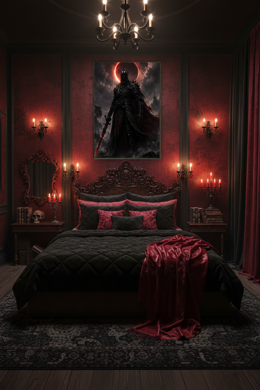 Lord of the Blood Moon – Dark Fantasy Framed Poster