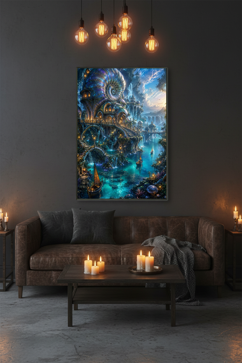 The Abyssal Harbour – Fantasy Framed Poster