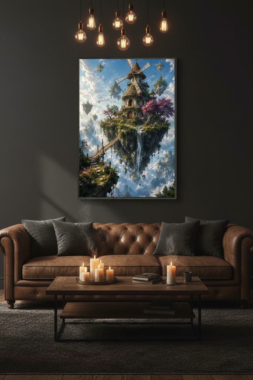 The Wanderer’s Isle – Fantasy Framed Poster