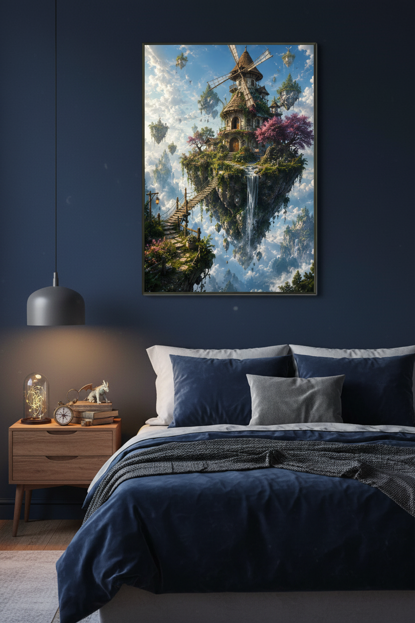 The Wanderer’s Isle – Fantasy Framed Poster