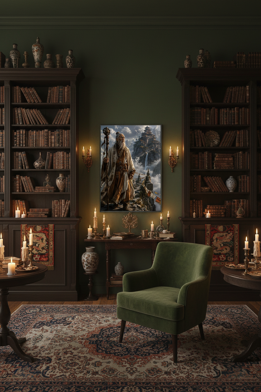 The Sage of the Celestial Peak – Fantasy Framed Poster