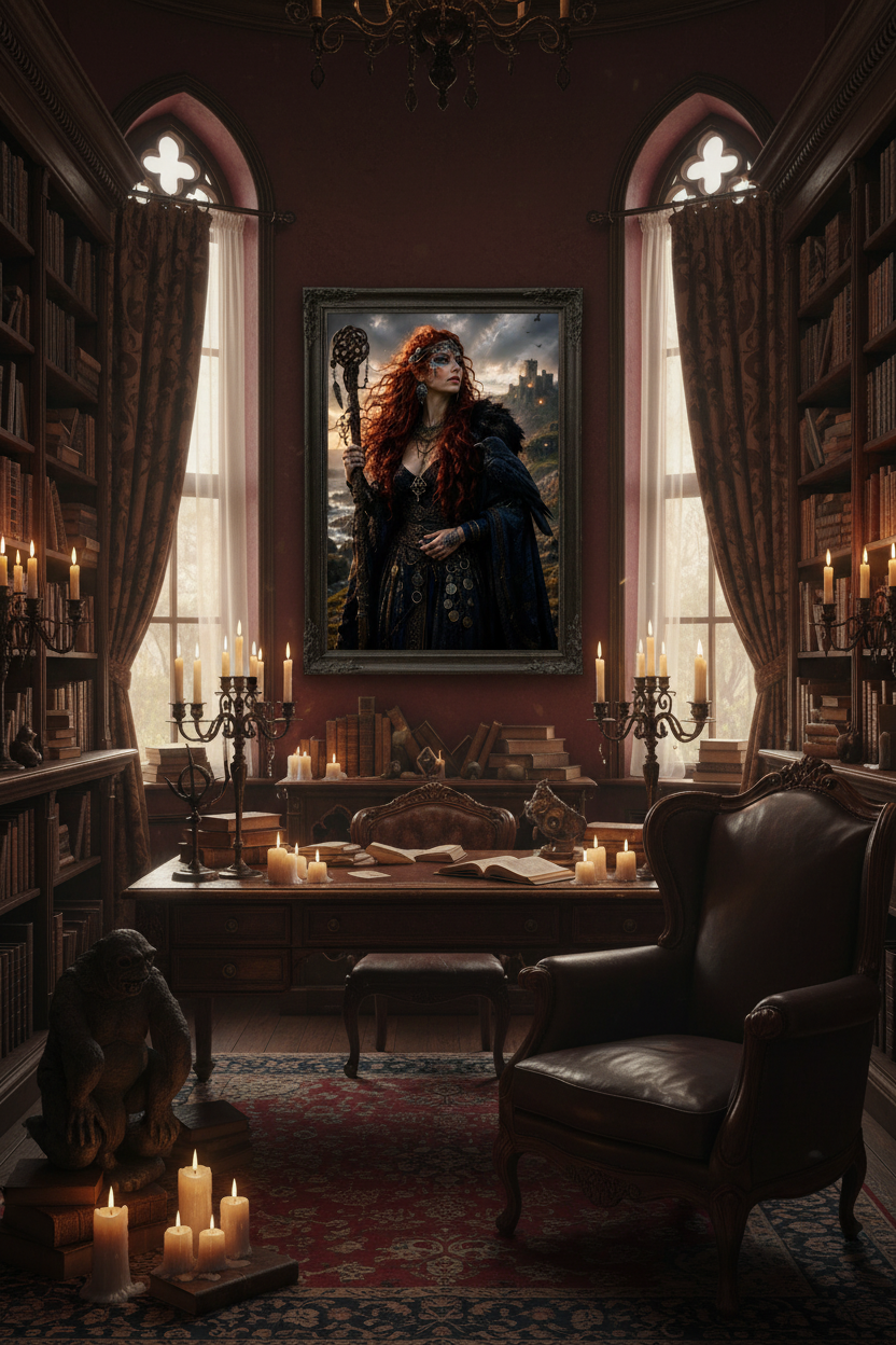 The Raven Witch of the Broken Shore – Dark Fantasy Framed Poster