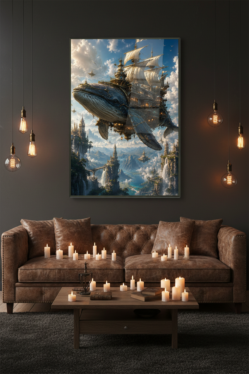 The Sky Leviathan – Fantasy Framed Poster