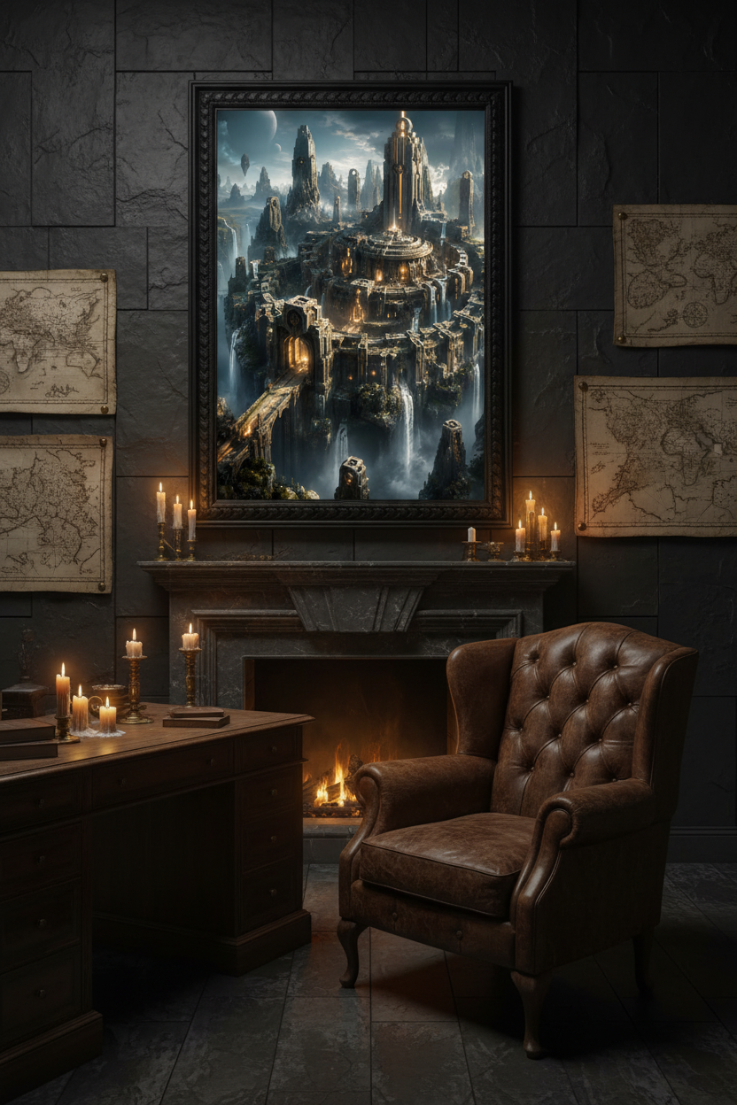 The Obsidian Sanctum – Dark Fantasy Framed Poster