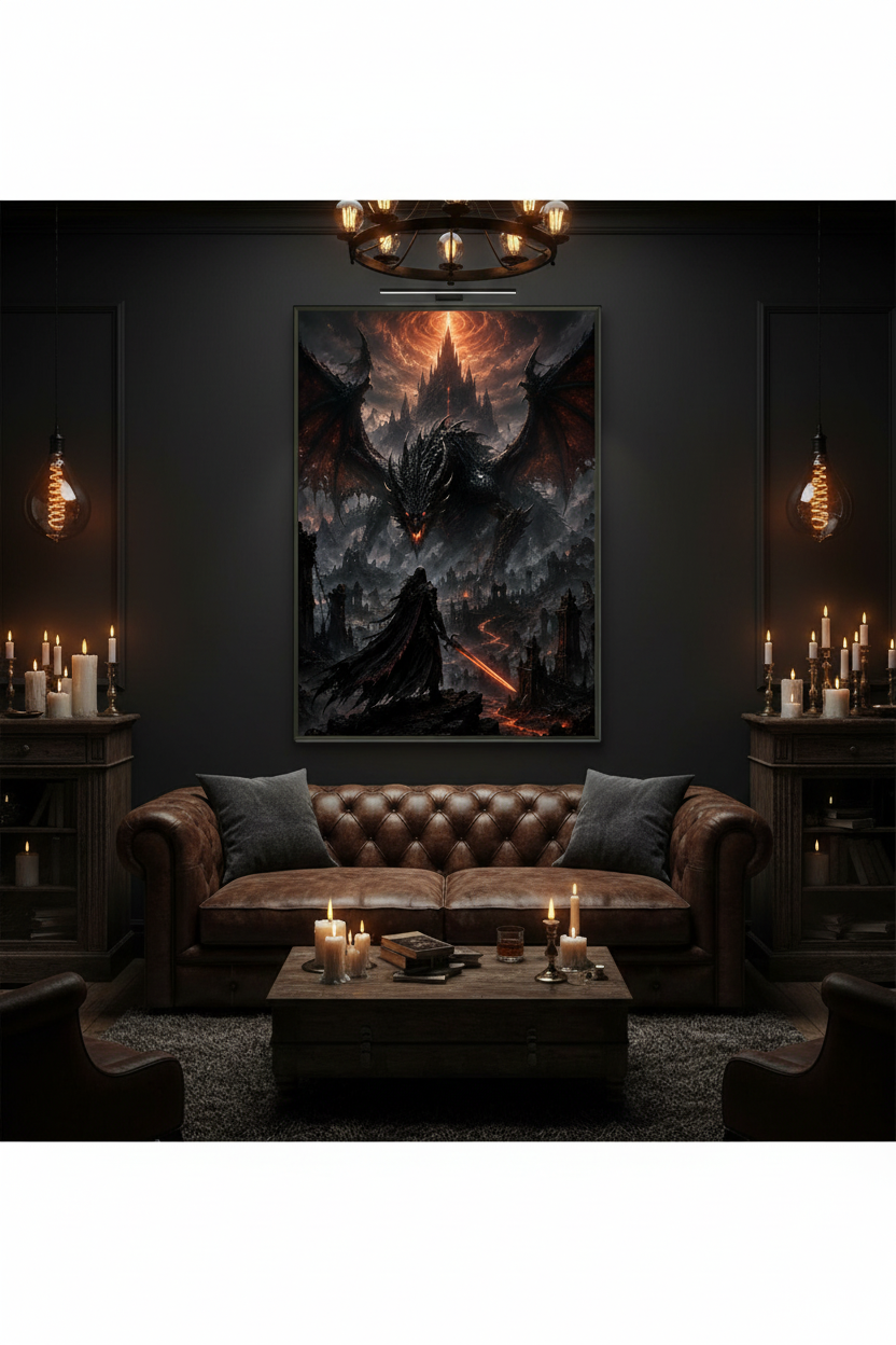 The Last Stand at Ember’s Gate – Dark Fantasy Framed Poster