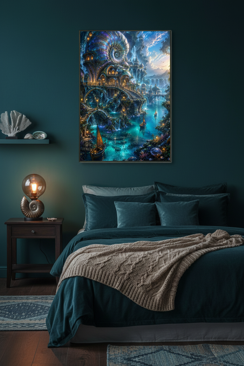 The Abyssal Harbour – Fantasy Framed Poster
